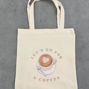 Let’s go for a coffee Stylish Cream Coffee Tote Bag